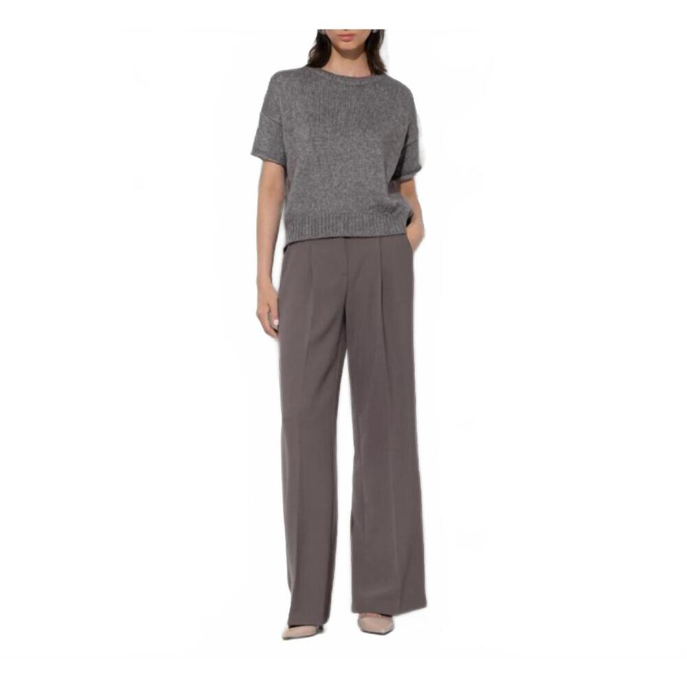 NEW LUISA CERANO tab closure straight leg trouser in taupe